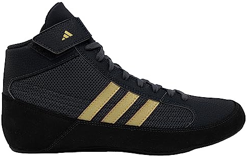 adidas Men's HVC Wrestling Shoes, Black/Charcoal/Metallic Gold, 9