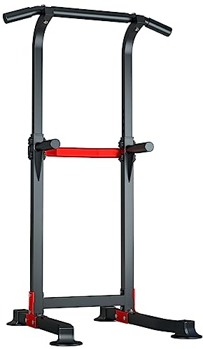 EASY BIG Barra de dominadas Power Tower Dip Station, Equipo Multiusos para Gimnasio en casa con Altura Ajustable y Almohadillas Antideslizantes para los pies, Capacidad de 330 Libras(150 kg)