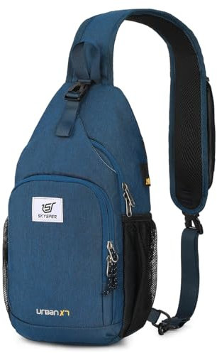 SKYSPER Sling Bag RFID Crossbody Sling Backpack Cross Body Shoulder Bag Travel Hiking Daypack for Women Men(Blue)