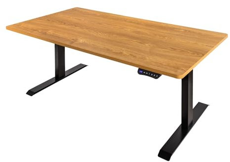 riess-ambiente.de Höhenverstellbarer Schreibtisch Oak Desk 160cm Natur Eichenoptik Industrial Design