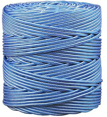 BricoLoco.com Cuerda tendedero. para Tender Ropa en el Exterior o Interior. Tendedero de poleas, Acampada, Camping, jardinería. Polipropileno Trenzado. Ø 4 mm. (Azul 1x100 MTS.)