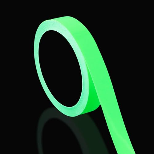Gudalea Leuchtendes Band, Luminous Tape, Grünes Licht Leuchtband Aufkleber, Fluoreszierendes Klebeband, Warnband für Treppen Bühnenbedarf (2cm*10m)