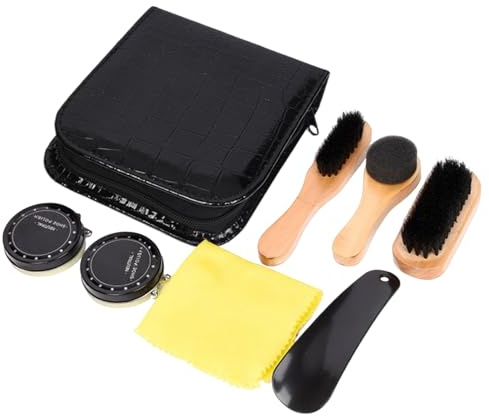 Kit de cirage de chaussures – Kit de cirage de chaussures en cuir, kit de nettoyage portable pour homme et femme, routine quotidienne après la pluie, voyage, vacances, réunions de famille, événements