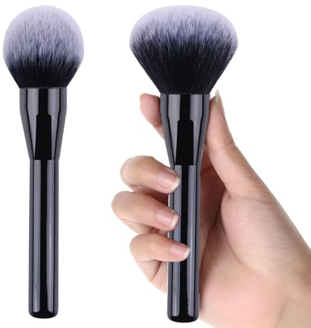 Ousuwo 2Pcs Makeup Brushes, Large Powder Brush Set with Round & Tapered Heads, Soft Synthetic Bristles for Flawless Finish, Large Powder Brushes for Face Makeup