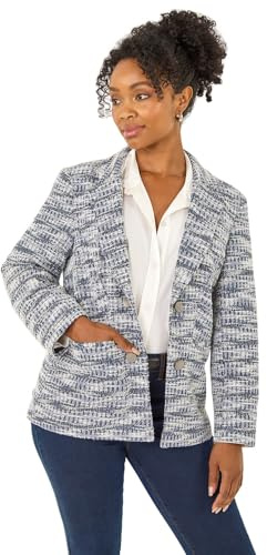 Roman Petite Collared Boucle Jacket for Women UK - Ladies Everyday Autumn Winter Collar & Revere Comfy Soft Evening Vacation Work Party Night Out