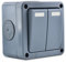NineLeaf SPDT Waterproof Switch, 10A 2 GANG Outdoor Double Light Switch for Garage Garden and Workshop, 220V 230V 240V, Grey
