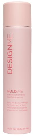 HOLD.ME Three-Way Hairspray by DESIGNME | Hairspray with Light, Medium, & High Hold Options | Extra Hold Hair Spray with Thermal Protectors & Vitamin B5 | Scented Hair Setting Spray, (9.5 Oz)