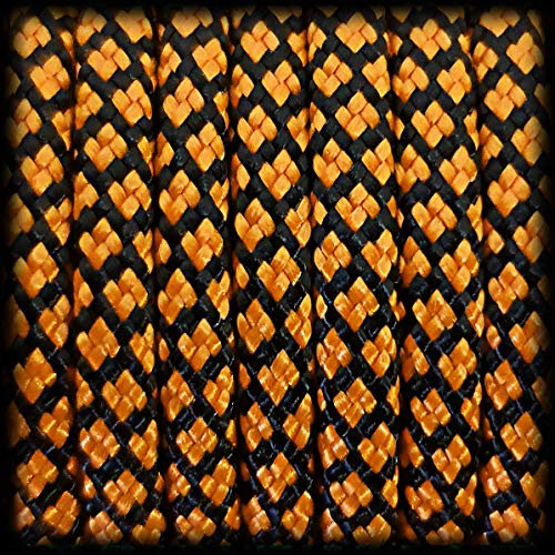 Ganzoo Paracord 550 Seil Diamond 30 Meter Nylon/Polyester-Seil mit 7 Kern-Stränge für Armband, Leine, Halsband, 4mm Stärke | Mehrzweck-Seil | Survival-Seil | Parachute Cord | Orange Schwarz