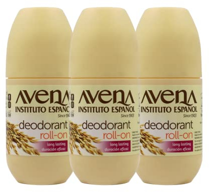 Avena Instituto Espanol Deodorant Roll-On, 3 pack, 2.5 Oz each, 3 Bottles
