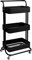 T-LoVendo Carro De Cocina Metalico con Ruedas. Carrito Auxiliar Multiuso.3 Cajones de Almacenamiento. 85x43x37cm. Ideal para Frutas, Verduras, Cocina, Salón, Oficina. Color Negro