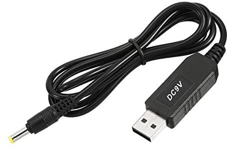 YOKIVE DC 5V a DC 9V USB Step Up Tensione Convertitore, Cavo Alimentazione con DC Jack 4,0 Mm x 1,7 Mm, Ottimo per Router,fotocamera, Auto Guida Registratore (Nero, 6W 1A)