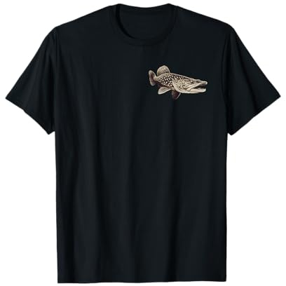 Dessin de pêche au brochet dans l'eau pour hommes femmes enfants T-Shirt