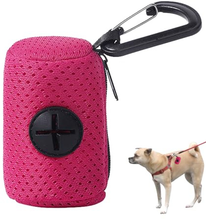Goowafur Porta Borsa per Cani | Supporto per Sacchetto per rifiuti per Cani con Attacco al guinzaglio in Tessuto Rete con Cerniera | Porta Cacca per Cani di Grande capacità, Forniture Portatili
