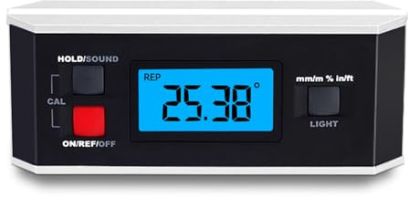 AICEYI Black V-Groove Digital Angle Finder with Backlight Display - High-Precision IP65 Waterproof Magnetic Tool(ACE-QJQ)