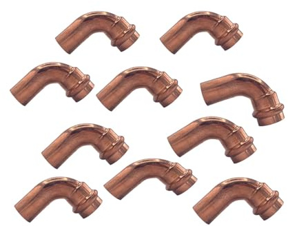 Amazinnov -Rame crimpare Raccordo tubo in rame, connettore idraulico per saldatura-Gomito-90°-crimpare-MF22___Lotto 10