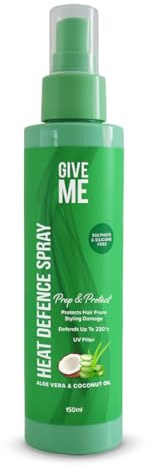 Give Me Cosmetics Heat Defence Spray, Aloe Vera & Coconut Oil, Protection From Heat Damage up to 230°c, Sulphate & Silicone Free Professional Formula