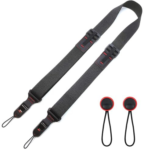 YSYONBOE Correa de Cámara con Hebilla Liberación Rápida, Verstellbare Länge Correa de Hombro Camara de Nylon, Universal, Compatible con todas las cámaras(Schwarz)