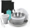 Camping Geschirr Set Faltbar, 6 Stück Camping Besteckset Teller, Schüssel Faltbar Becher mit Edelstahl-Besteck (Messer, Löffel, Gabel) für Reisen, Picknick