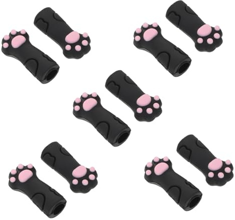 BIUDECO 10 Piezas Cubiertas de Silicona para Herramienta de Manicura Protectores Resistentes para Tijeras y Pinzas Diseño con Patas de Gato para Pedicura y Cuidado de Cutículas