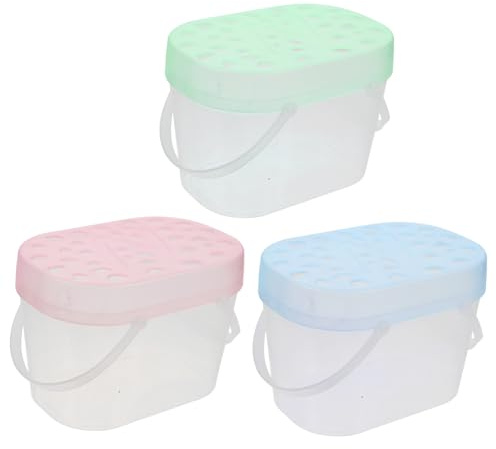 VERDANVERSE 3pcs Portable Small Animal Travel Boxes for Hamsters and Turtles Lightweight Plastic Pet Carrier Cases for Outdoor Transport and Comfortable Cage for Hedgehogs Rabbits Random Color