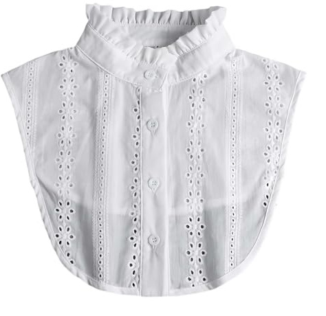 Fake Collar Detachable Detachable Half Shirt Women Half Shirt Women's Fake Collar Blouse False Blouse Top for Women Girls One Size (White) (White)