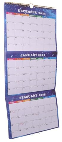 TOPBATHY Foldable Three-month Wall Calendar Vertical Monthly Planner Classroom Organizer Material Compact Design for Efficient Scheduling and Space Saving