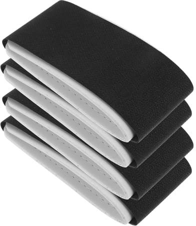 ELAYARD Correas de Fijación para Esquís 4 Unidades, Banda Ajustable de Nailon Negro 50x450 Mm, Accesorio para Transporte y Almacenamiento Seguro en Deportes de Invierno