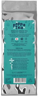 PoppaTea Löst Grönt Te - Japanskt - Grönt te i lösvikt - Gröna Teblad (Refill Pouch (50g), Sencha)