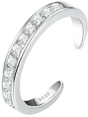 925 Sterling Silver Toe Rings for Women Hypoallergenic, Adjustable Open Toe Ring Set, Minimalist Simple Design Non Tarnish Shiny Silver Rings for Summer Beach, Casual Wear, Foot Jewelry Gift