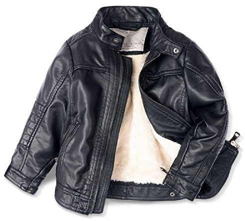 LJYH Boys Leather Jackets New Spring Children Collar Motorcycle Faux Leather Zipper Coats 13/14yrs