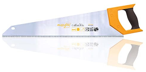 Sierra de zorro Augusta-Heckenrose 550 mm - sierra de mano especial con empuñadura blanda de 2 componentes - para trabajar encimeras, tableros aglomerados, madera de construcción y PVC