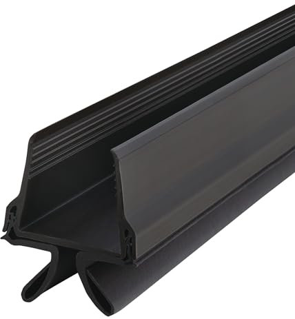 M-D Building Products Guarnizione inferiore per porta a forma di U, in vinile, facile da installare, adatta per porte da 91,4 x 1-3/4, riempie spazi da 0,9 - 1,9 cm, 43339, nero
