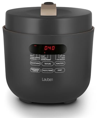 Lauben Olla a presión eléctrica 5000AT con capacidad de 5 l, 9 programas, multicocina, incluye libro de cocina, ajuste manual, control con una mano, mantener caliente