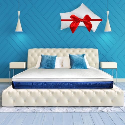 vimavì Materasso Matrimoniale Memory BluGel e Waterfoam 160x190 - Sfoderabile - 11 Zone Differenziate - Disp. Medico - H25/26 cm - Coppia Cuscini Omaggio - Anallergico - Made in Italy - MIRAM