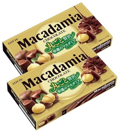 Lotte Japanese Chocolate Bar with Nuts Sweets Snacks - Macadamia Chocolate 67g (Pack of 2)