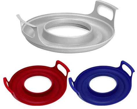 Bandeja Microondas con Asas, Soporte para Plato Microondas de 11,75 Pulgadas, Bandeja De Silicona Soporte para Tazón de Microondas Resistente Al Calor Para Platos De Comida Caliente Platos Tazón