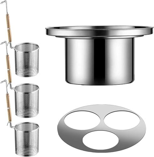 ANSNOW Pentole per Pasta Cuoci Pasta Commerciale, Pentola per Pasta a 3/4 Fori con Scolapasta e Coperchio, Pentola in Acciaio Inossidabile per Gnocchi Di Verdure, Pentola per Zuppa per Fornelli a Ga