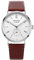 Seestern S382 Mechanische Automatikuhr Stahl Braun Weiß Leder Saphir Herrenuhr, braun, Armband