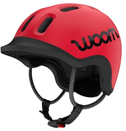 woom Ready Kids' Helmet, Adjustable Pinch-Free Children's Helmet with Reflective Details for Bicycle Riding, Roller Skating & Scooting, for Boys & Girls (Ages 1-14) - Red - Medium