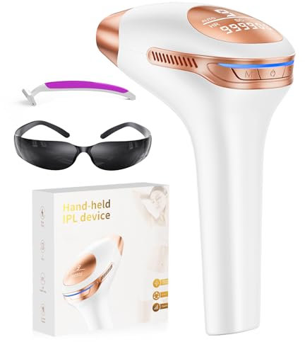 Max 21J Epilatore Luce Pulsata, 9 Livelli di Energia, 600 NM Laser Epilatore a luce pulsata, IPL Luce Pulsata 999,900, Epilatore Laser per Donna,Uomo,Viso,Bikini,Corpo