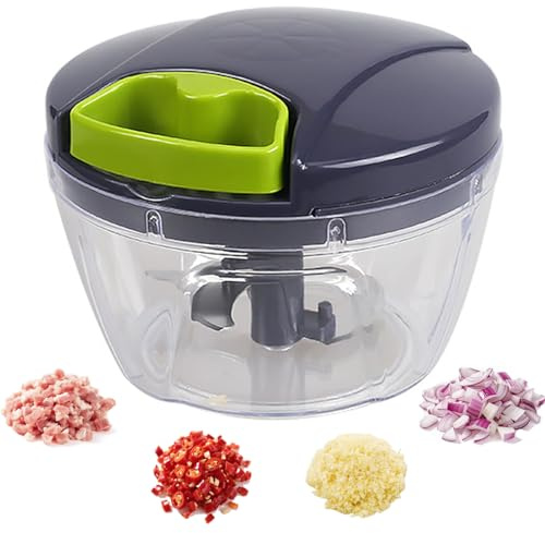 Tritatutto per cipolle, 520 ml con 3 lame in acciaio inox, per cipolle, aglio, noci