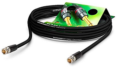 Sommer Cable 30m 12G 6G 3G SDI Video-Patchkabel HD-SDI (4K UHD HDTV) SC-Vector 0.8/3.7 1x 0,80mm² - BNC/BNC NBNC75BLP9X schwarz - VTGX-3000-SW-SW