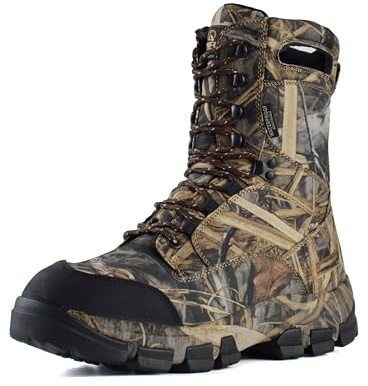 R RUNFUN Men's 10 Waterproof Insulated Hunting Boots Lightweight Non-slip Hiking Boots, 400g Thinsulate(RF013-10CW, Size10.5)