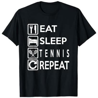 Tennis Design Eat Sleep Tennis Ripetitore Maglietta