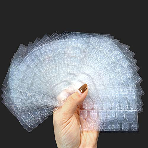 840 Stück Doppelseitiger Nagelkleber Aufkleber Transparent, Atmungsaktive Falsche Nägel Klebeband Aufkleber, Flexible Nagel Klebepads, Nagelkleber Jelly Gel Tape Adhesive Tabs (35 Blatt)