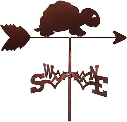 ANCHA Créatif Animal Girouette pour Jardin Patio Ornement Décoration en Acier Inoxydable Tortue Forme Vent Direction Indicateur - Cadeau pour La Maison