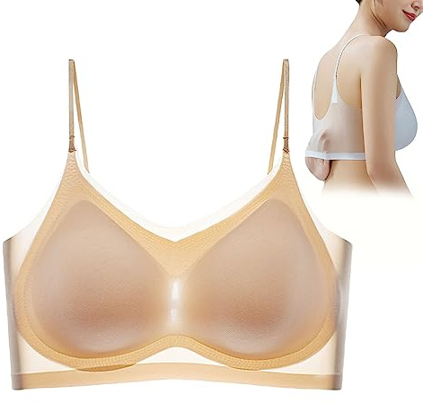 CLOXKS Ultra-Thin Ice Silk Lifting Bra, Soutien-Gorge sans Couture Ultra-Fin en Soie Glacée, Soutien-Gorge de Sport en Soie Fine pour Femmes avec Coussin Amovible pour Respirant