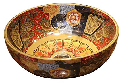 Lavabos de pedestal Lavabo de baño Fregadero de baño de cerámica Lavabo de Mostrador Redondo Lavabo Vintage Creativo Lavabo de Mano (Color : A, S : 40 * 40 * 15CM)