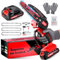 Mini Motosierra Bateria, 850W 6 Pulgadas Motosierra Eléctrica Bateria con 3 Cadenas y 1 Batería de Gran Capacidad, Motosierra de Mano Portátil Inalámbrica para Podar Árboles de Jardinería y Madera