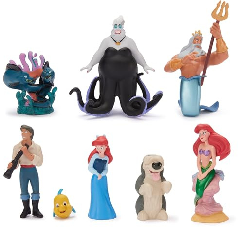 Disney Store Official - Arielle, die Meerjungfrau - Spielzeugfigurenset - 8 Spielzeuge - Mit Prinzessin Arielle, König Triton, Prinz Eric, Ursula, Fabius, Max, Abschaum und Meerschaum - Ab 3 Jahren